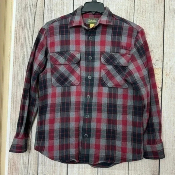 Cabela’s Mens Button Up Plaid Shacket size Medium - Picture 1 of 10
